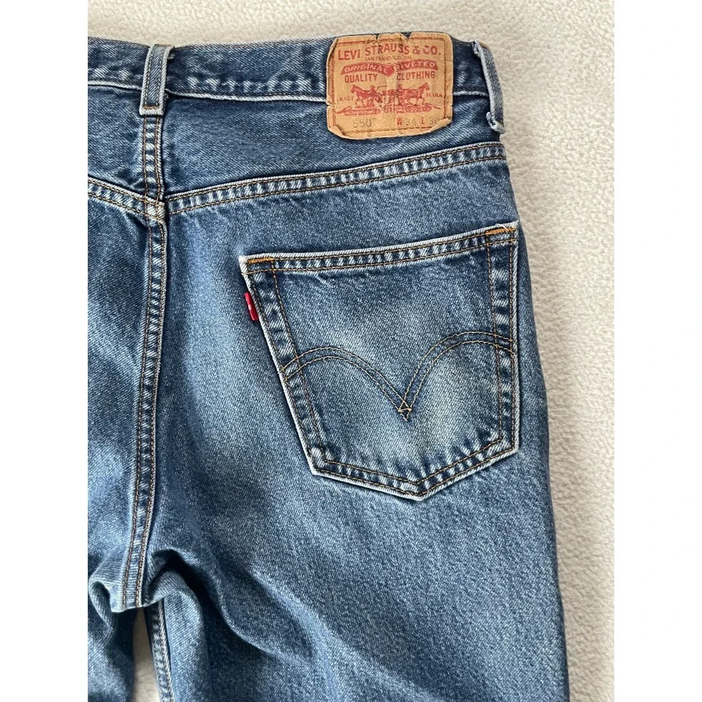 Vintage Y2k Levi's Mens 34x30 550 Jeans Blue Relaxed Fit Tapered Leg Medium Wash